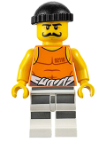 LEGO cty0612 Police - Jail Prisoner 92116 Undershirt, Striped Legs, Black Knit Cap