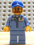 LEGO cty0673 Medium Blue Uniform Shirt with Pocket and Octan Logo, Medium Blue Legs, Blue Cap with Hole