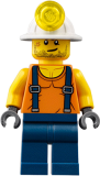 LEGO cty0846 Miner - Shirt with Straps, Dark Blue Legs, Mining Helmet, Stubble and Scar