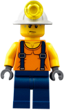 LEGO cty0847 Miner - Shirt with Straps, Dark Blue Legs, Mining Helmet, Sweat Drops