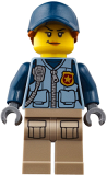 LEGO cty0869 Mountain Police - Officer Female, Dark Blue Hat with Dark Orange Hair