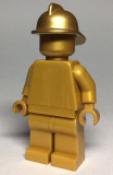 LEGO cty0989 Statue - Pearl Gold with Metallic Gold Fire Helmet