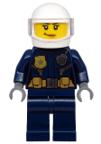 LEGO cty1132 Police - ATV Driver Female, Leather Jacket with Gold Badge and Utility Belt, White Helmet, Trans-Clear Visor, Peach Lips Smirk