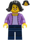 LEGO cty1234 Mom - Medium Lavender Jacket, Dark Blue Legs, Black Hair