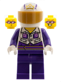 LEGO cty1327 Spotlight - Stuntz Driver, Selfie Stunt, Gold Crown Helmet, Purple Legs