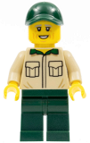 LEGO cty1353 Park Worker, Male with Tan Shirt with Pockets, Dark Green Legs and Cap