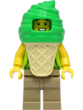 LEGO cty1389 Ice Cream Vendor - Male, Lime Hoodie, Bright Green Ice Cream Suit