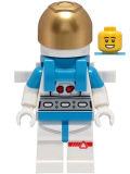LEGO cty1424 Lunar Research Astronaut - Male, White and Dark Azure Suit, White Helmet, Metallic Gold Visor, Backpack Clips, Open Mouth Smile