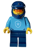 LEGO cty1570 Police - City Officer, Medium Blue Shirt with Badge, Dark Blue Legs, Dark Blue Dirt Bike Helmet, Orange Glasses