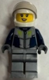 LEGO cty1593 Race Car Driver - Female, Dark Blue and Flat Silver Race Suit, White Helmet