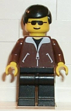 LEGO jbr004 Jacket Brown - Black Legs, Black Male Hair