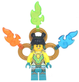 LEGO mk089 Mei - Neon Yellow Armor, Fire Rings