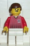 LEGO soc090 Soccer Player Red/White Team with shirt #11