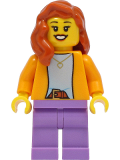 LEGO twn416 Mom - Bright Light Orange Jacket, Medium Lavender Legs, Dark Orange Hair